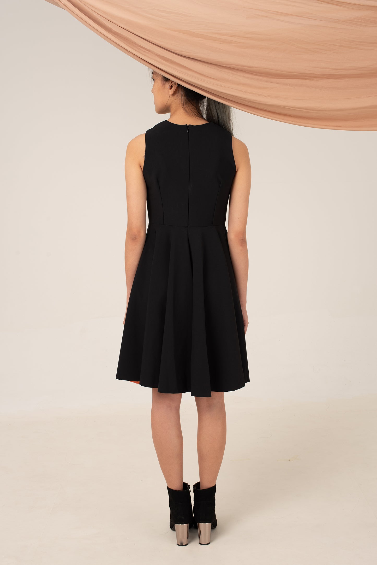 Zella Skater Dress with Cut-out Neckline