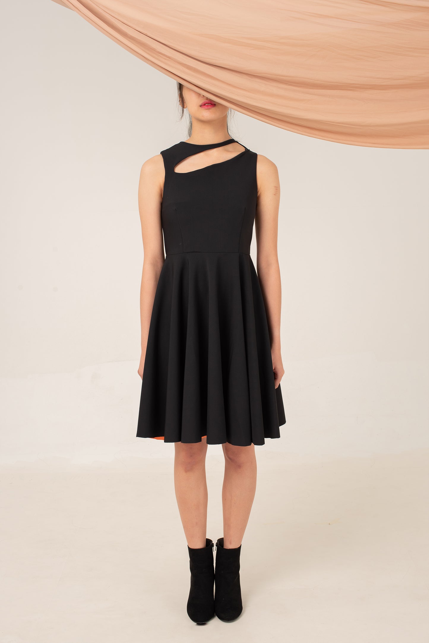 Zella Skater Dress with Cut-out Neckline