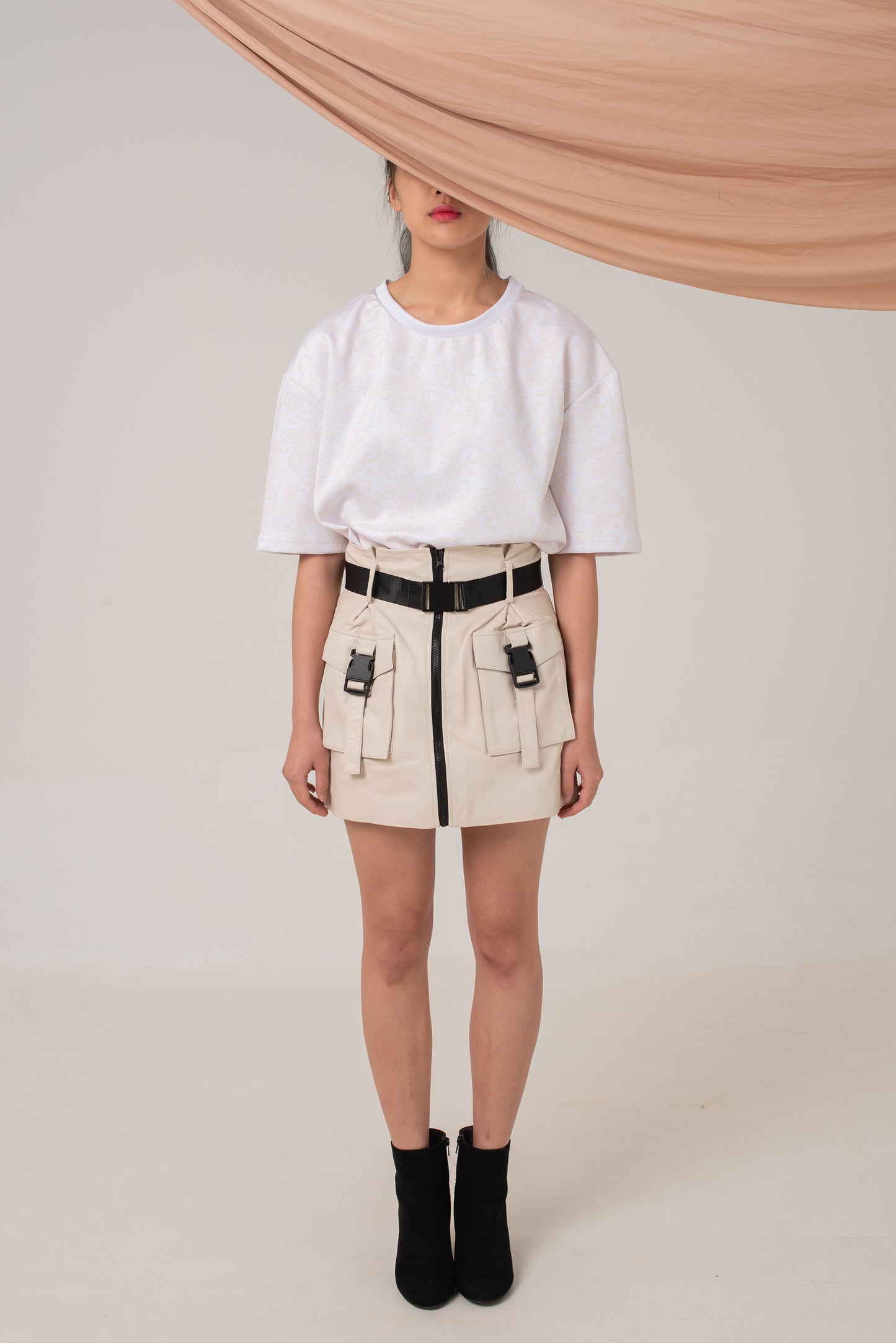 Darya Leather Utility Skirt