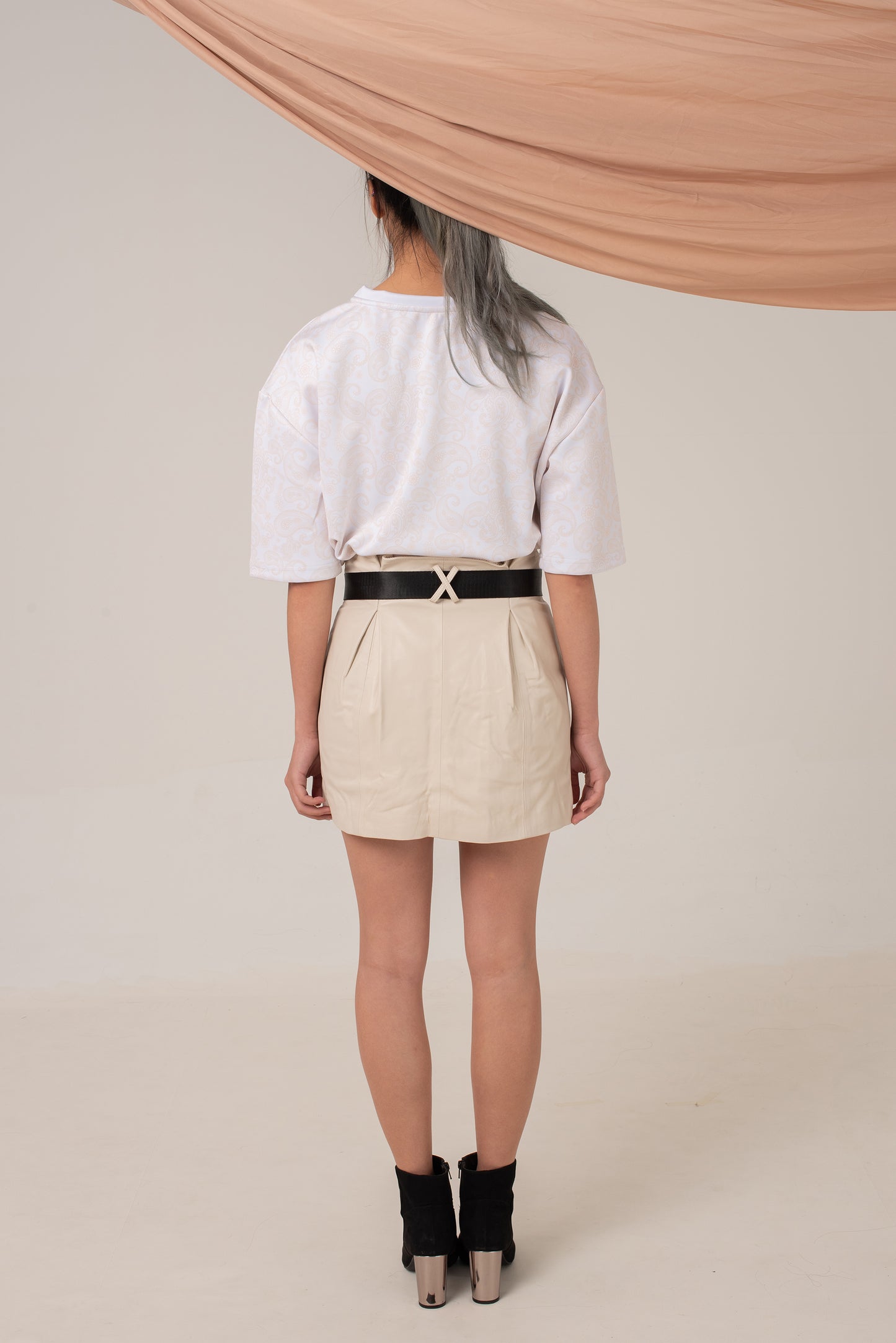 Darya Leather Utility Skirt