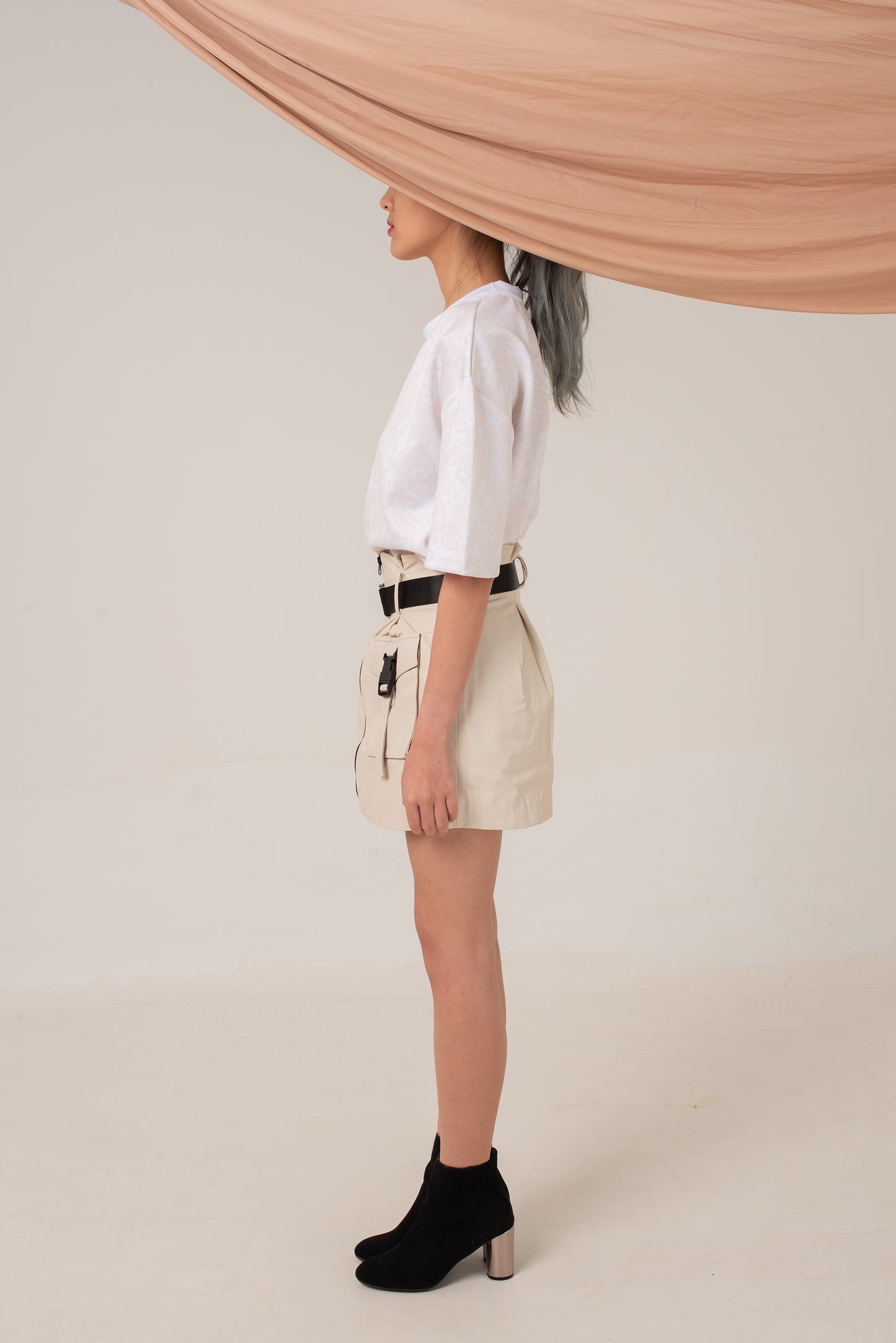 Darya Leather Utility Skirt