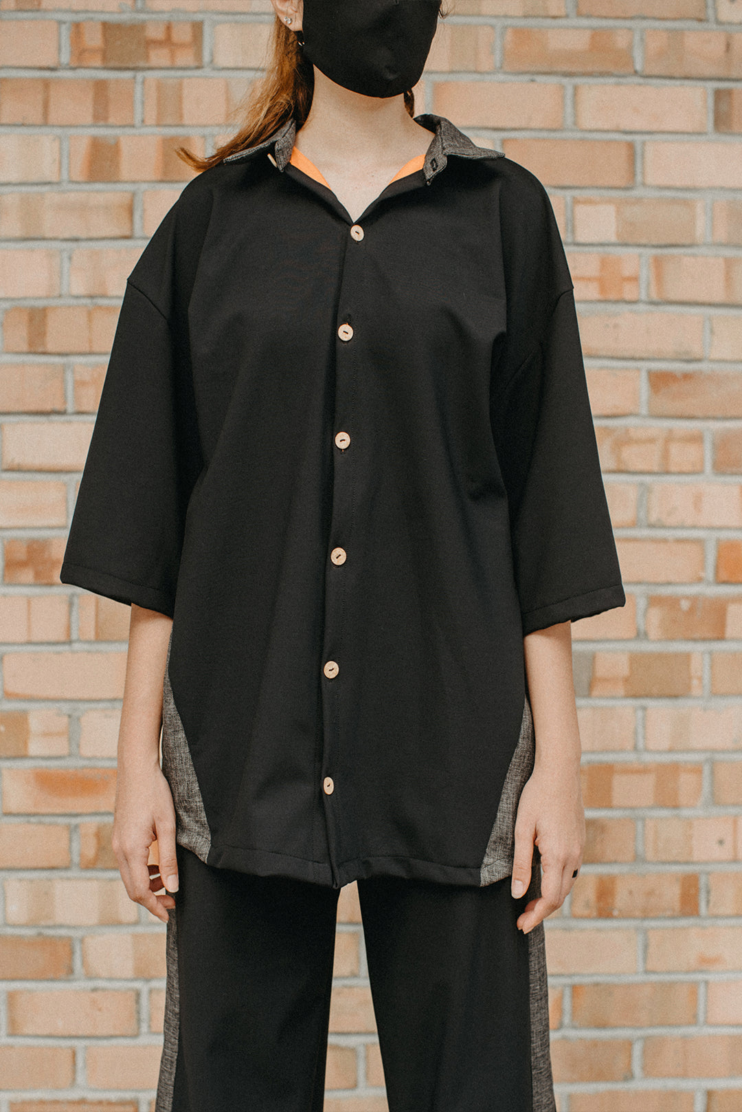 Dicaprio Paneled Button Up Short Sleeve Shirt